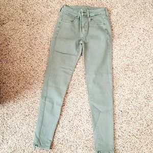 Women's AE Hi-Rise olive jeggings